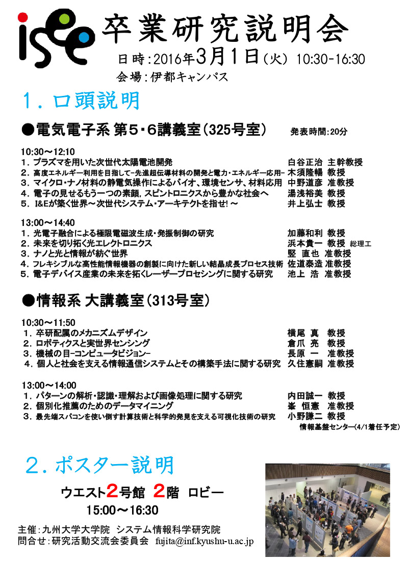 2015年度 卒業研究説明会